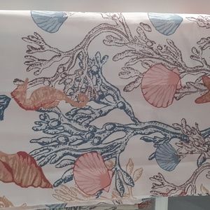 Fabric Shower Curtain and Bath Window Curtain
